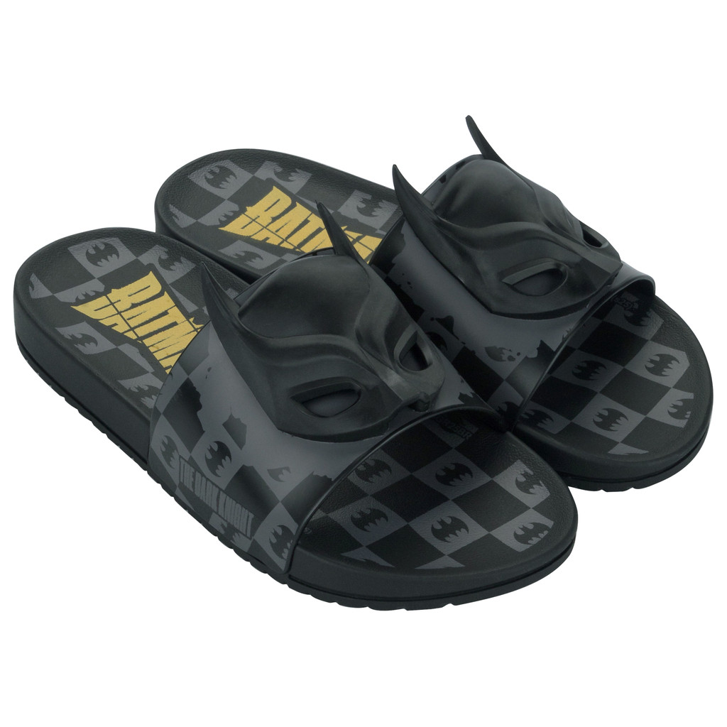 Chinelo Slide Infantil Menino Preto Batman Adventure Grendene Kids