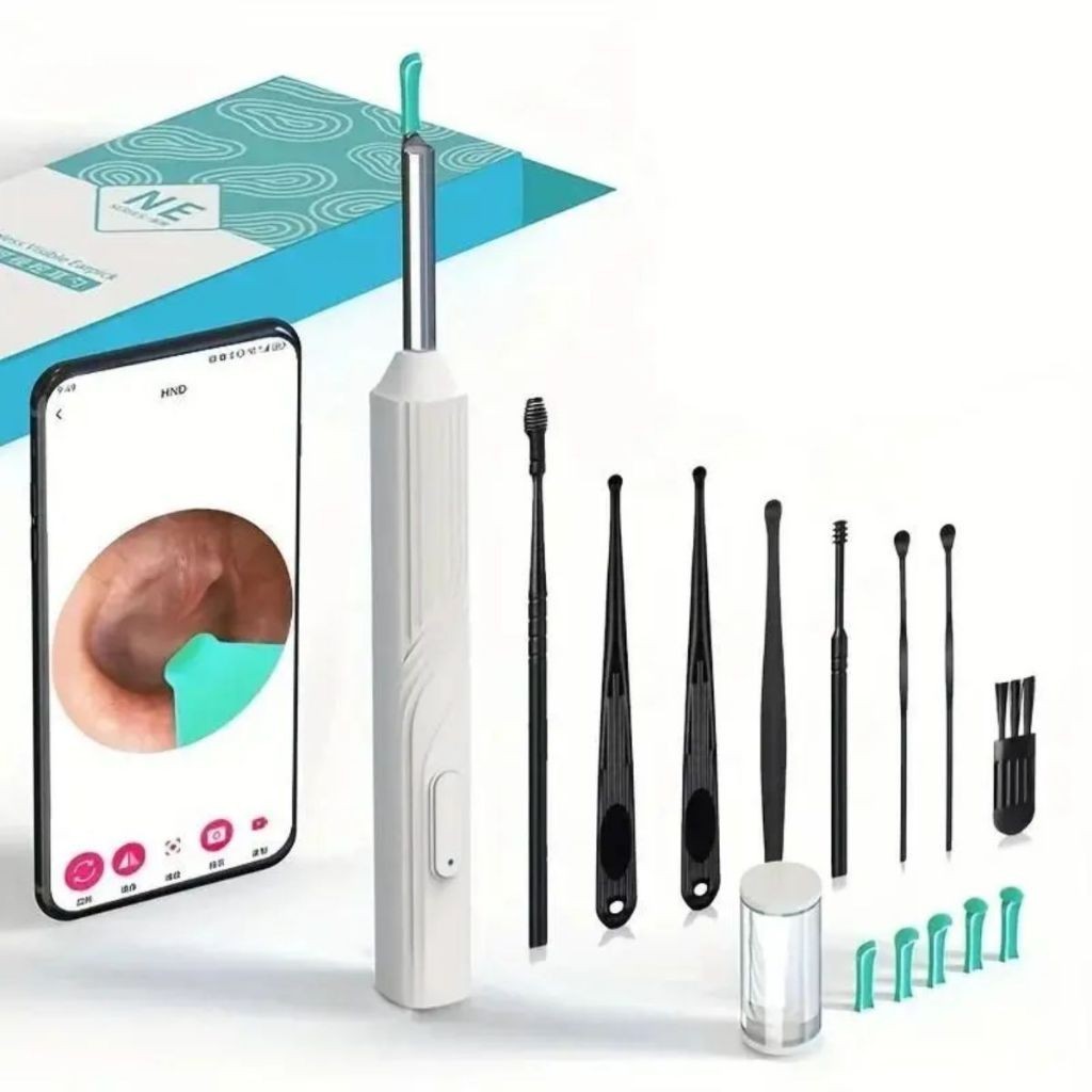 Limpador de Ouvido Otoscópio Removedor de Cera com Câmera Limpeza Wireless