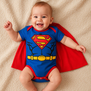 Body Mesversario Menino Superman + Capa - Fantasia Bebe em Oferta na Shopee