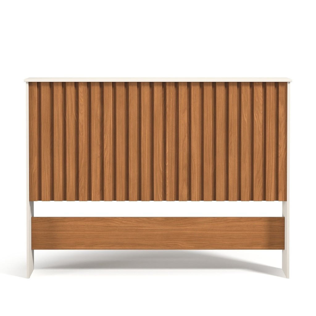 Detalhes do Cabeceira para Cama Queen Ripado Detroit   Off White/Nature