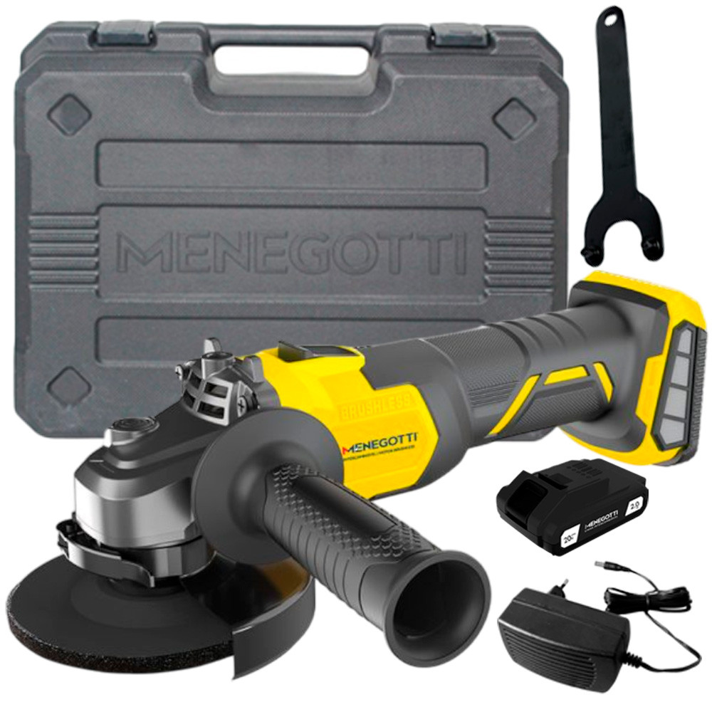 Esmerilhadeira Profissional Menegotti MEI20 20V Intercambiavel Motor Brushless Disco e 1 Bateria