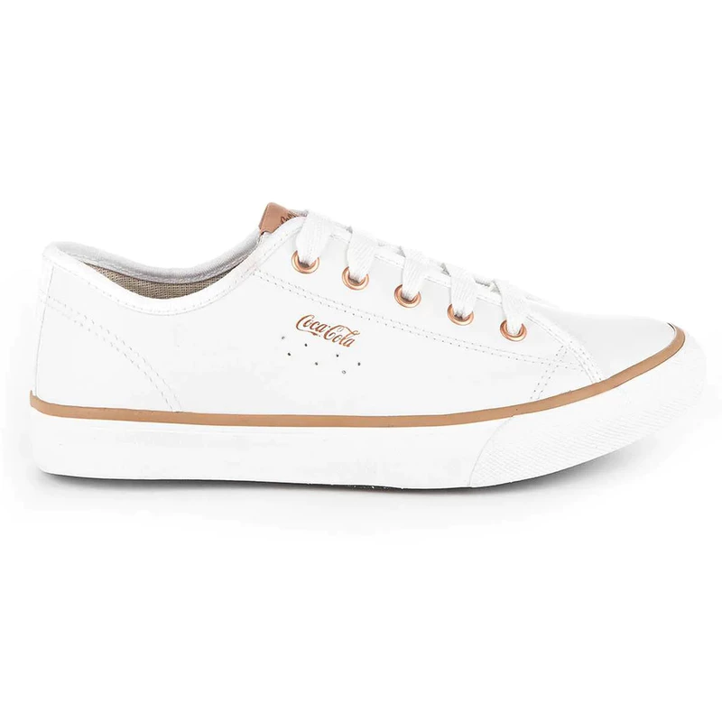 Tênis Feminino Coca Cola Stream Leather Casual Confortável de Couro