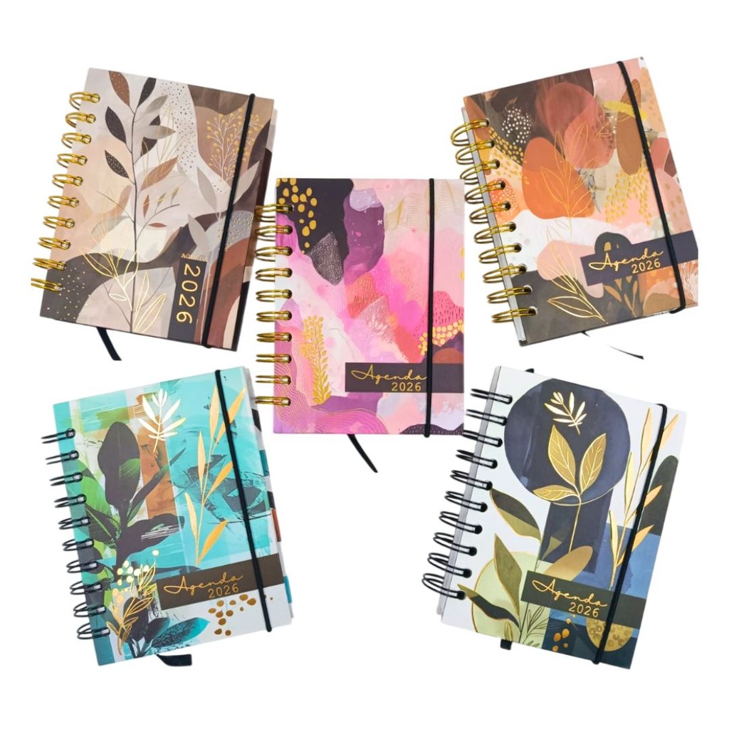 Agenda 2026 Pequena Espiral Plantas 11X15cm FWB 320 Páginas