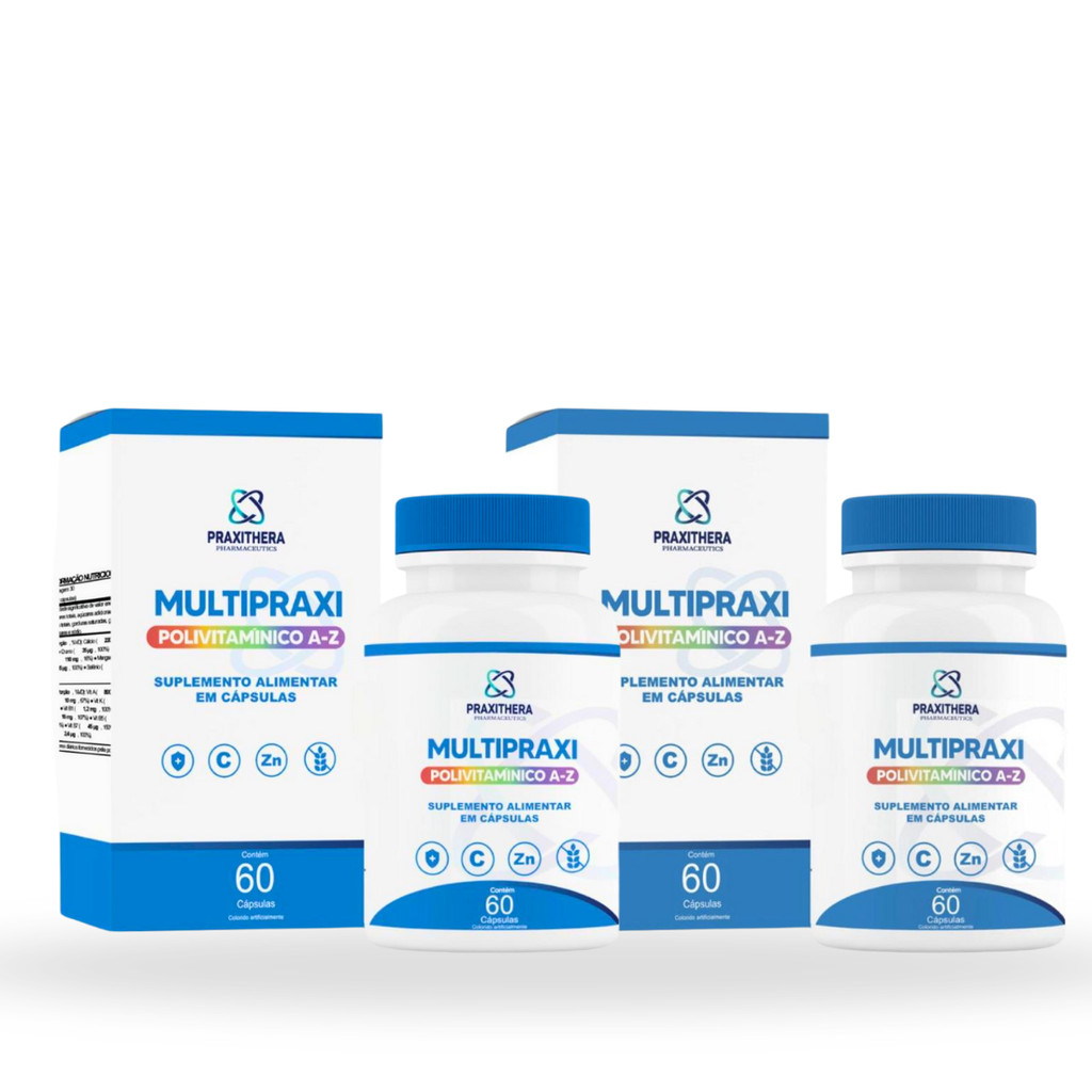 Kit Polivitamínico A-z Vitaminas/minerais-120 Cáps. (no total) Multipraxi