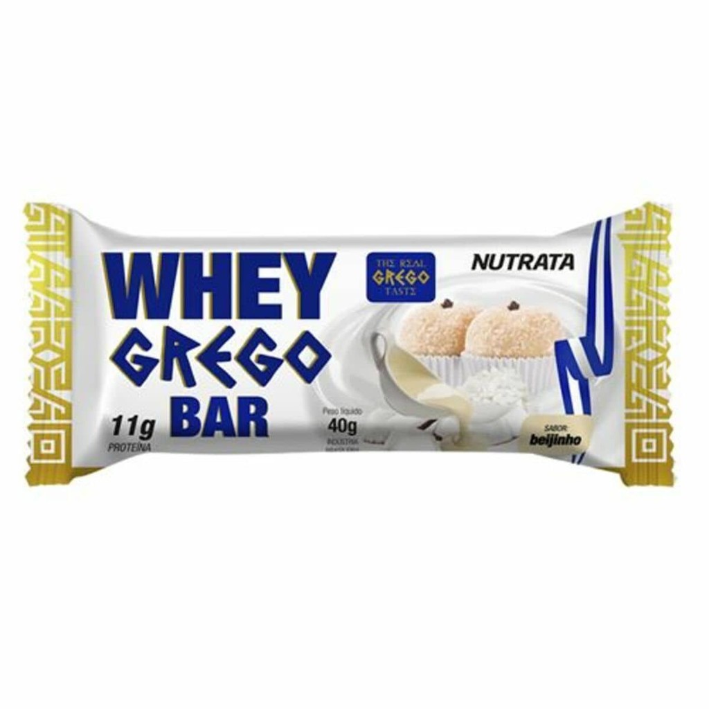 Barra Whey Grego Bar - 1 Unidade de 40g Beijinho - Nutrata