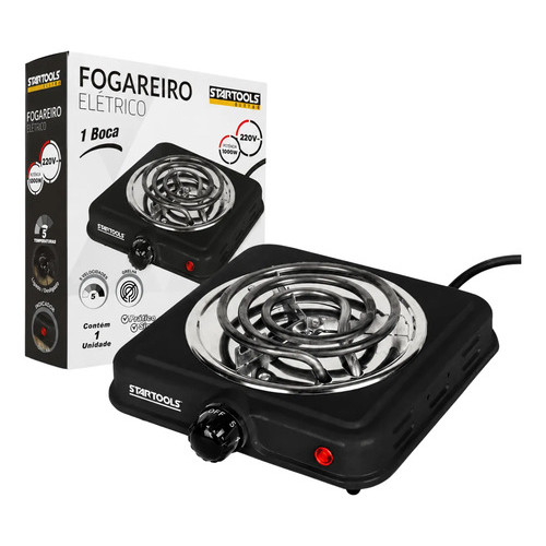 Fogão Cooktop Elétrico 1 Boca Portátil Fogareiro 1000w Mesa