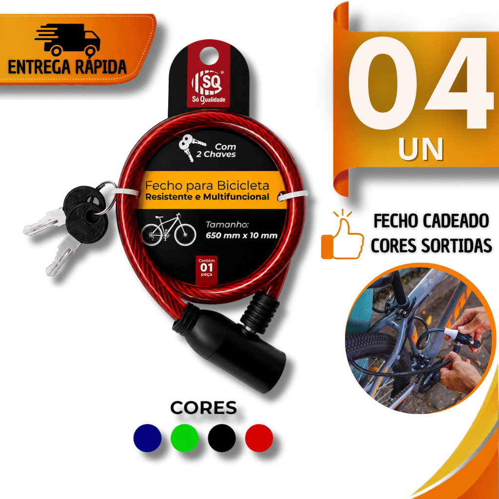 Utilidades Cabos Bicicleta Portão Trava de Segurança 650x10mm Cor Sortida Utilidades