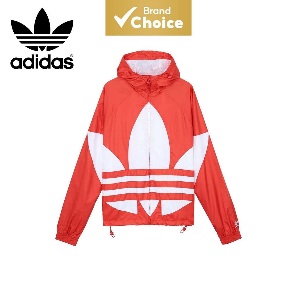Jaqueta Esportiva Casual Adidas Originals Clover Big Trefoil Three Stripe Big Logo com Capuz