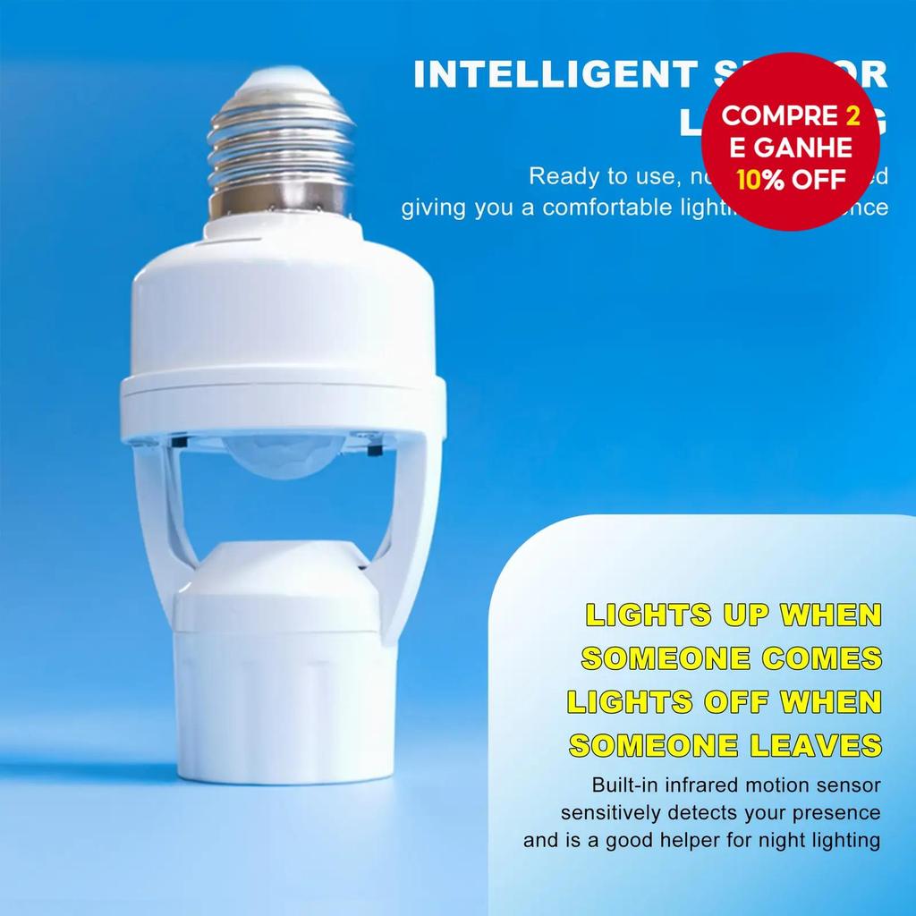 Soquete Adaptador de Lâmpada LED E27 Branco Conversor de Plástico para Luz com Rosca, Economia de Energia AC100-240V
