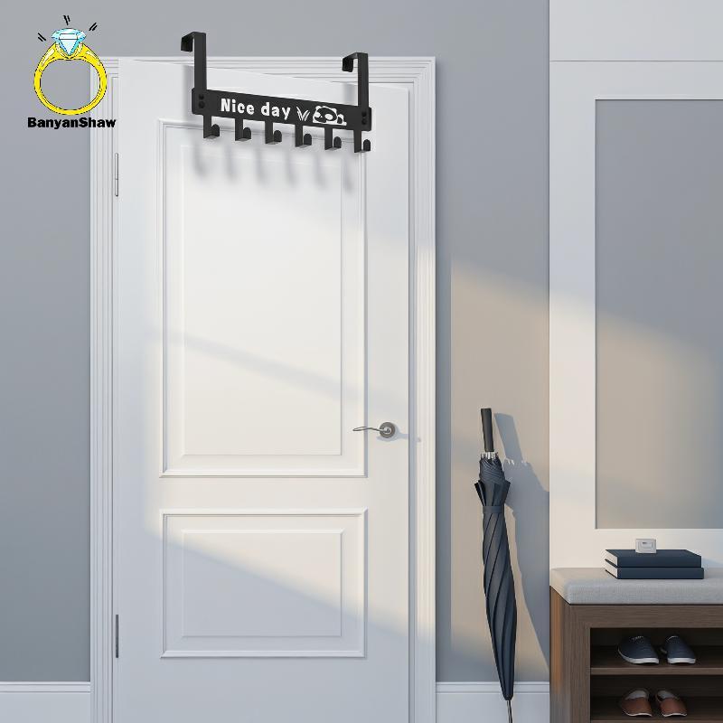 [BANY] Cabide Sobre A Porta , 6 Ganchos , Organizador De Carga Pesada Para Quarto , Armário , Banheiro , Apartamento , A