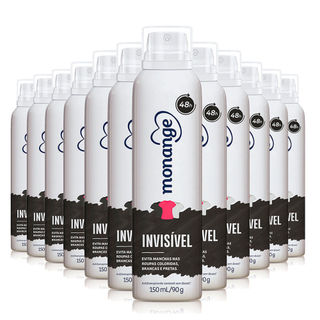 Kit Desodorante Aerosol Monange Invisível 90g - 12 Unidades