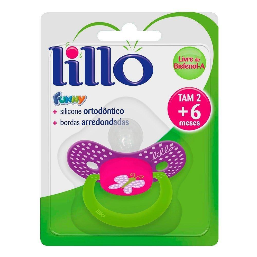 Chupeta Lillo Funny Orto Silicone Tamanho 2 Lilás