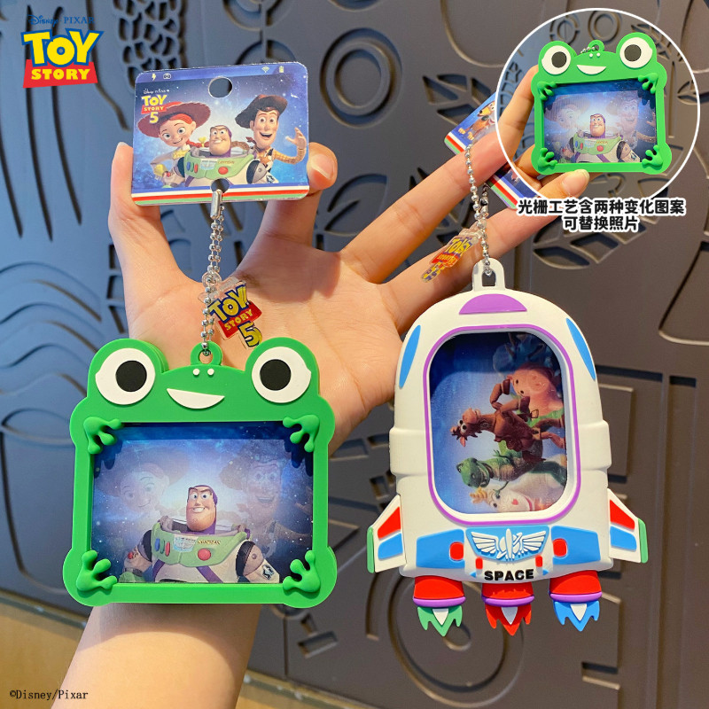 Genuíno Toy Story grade cartão chaveiro Buzz Lightyear 3D tridimensional desenho pingente criativo fantasma boneca saco