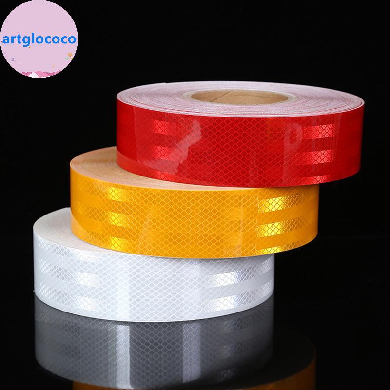 Artglococo Fita Adesiva Reflexiva De Alta Intensidade 5cm * 10m Grau Diamante Vermelho Branco Amarelo À Prova D'água Car