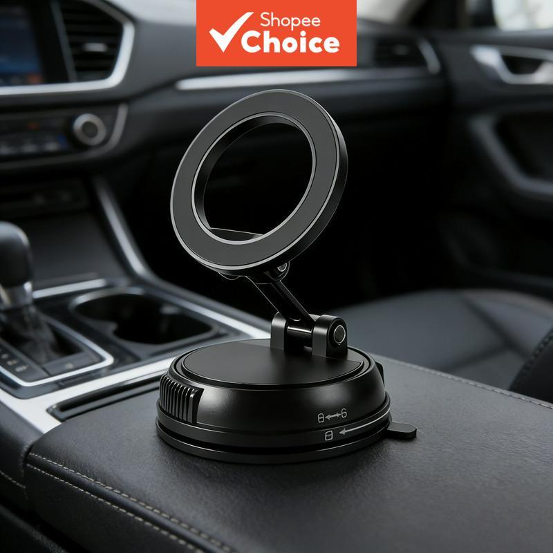 Suporte Magnético Universal para Celular com Rotação 360° Ajustável para Uso Interno e Veicular