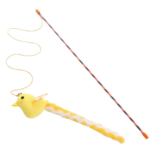 Varinha Interativa para Gatos com Passarinho de Pelúcia e Sino Brinquedo Pet