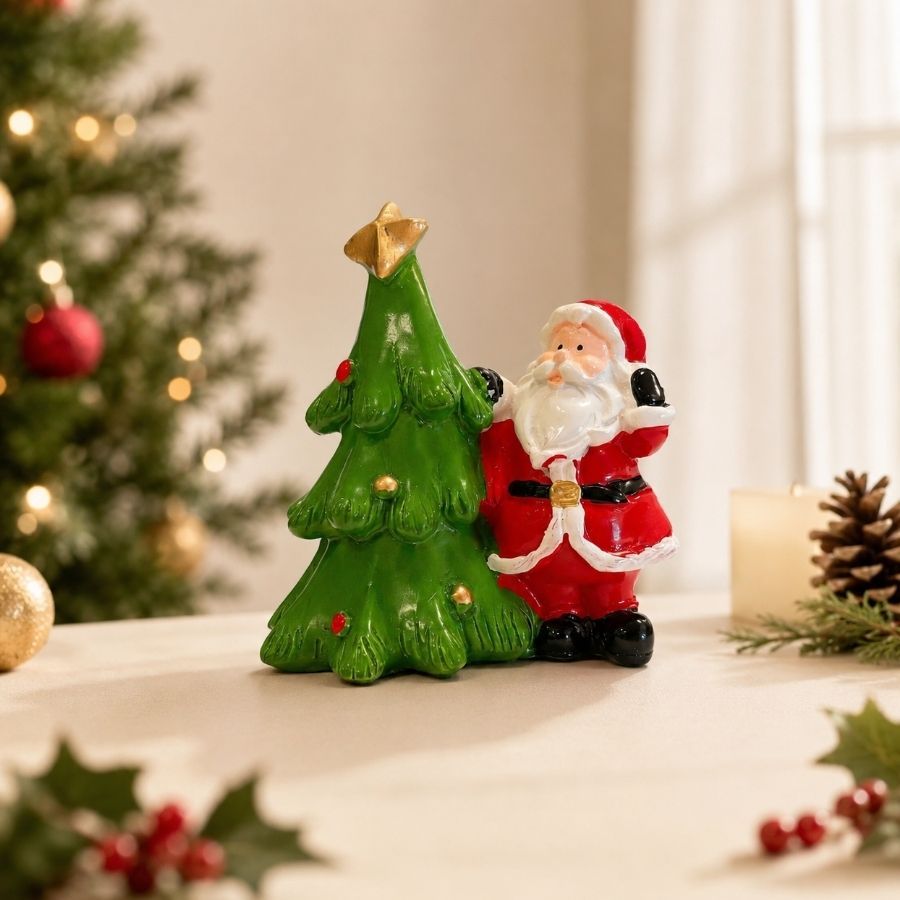 Enfeite Decorativo de Natal em Resina - Papai Noel - Direita - 8cm - 1 unidade - Rizzo