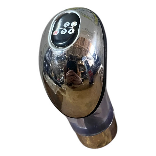 Manopla Bola Cambio Naja Com Led 4 Marchas Prateado