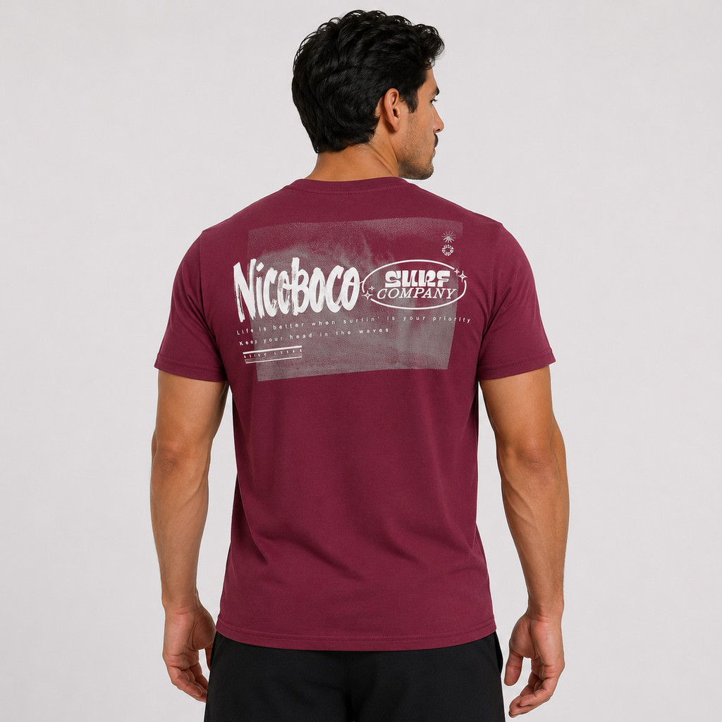 Camiseta Nicoboco Skiing Bordô — imagem 2 de 2
