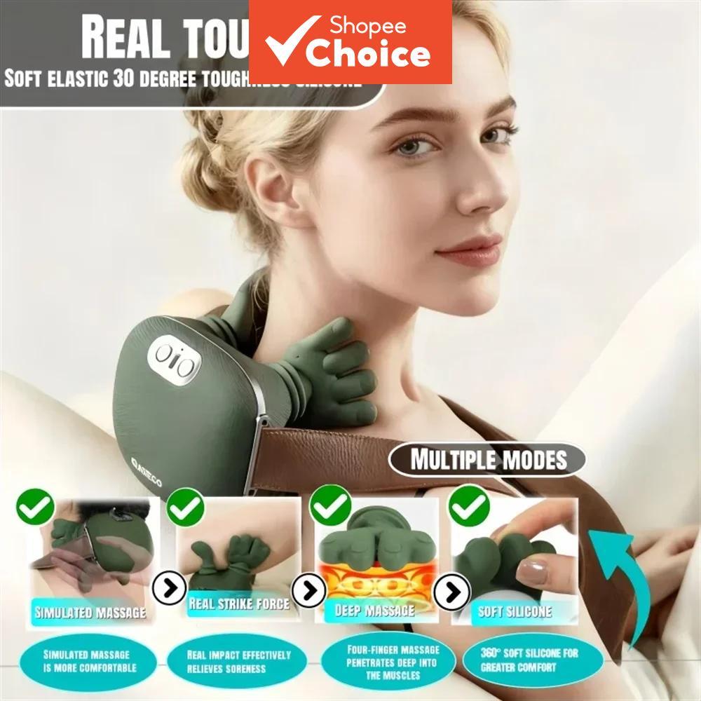Massagista Elétrico de Pescoço e Ombros Sem Fio – Massageador de Costas e Pescoço tipo Xale com Função de Amassar,