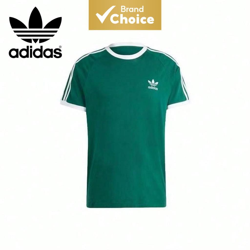 Adidas Originals adicolor Série Logo Faixa Gola Redonda Moletom Manga Curta Unissex Verde