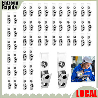 Suporte para documentos com furo duplo, 50 peças (8.2cm x 1.2cm) Metal + Material PVC durável adequado para escritório