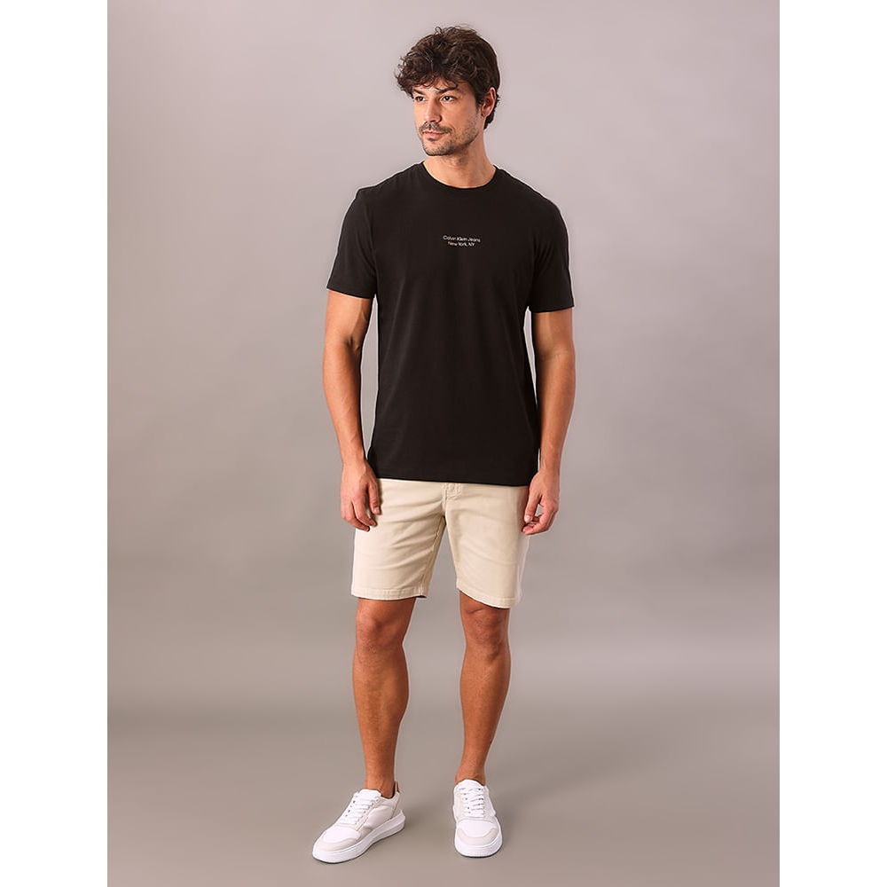 Camiseta Manga Curta Logo Calvin Klein Jeans Ny - Preto
