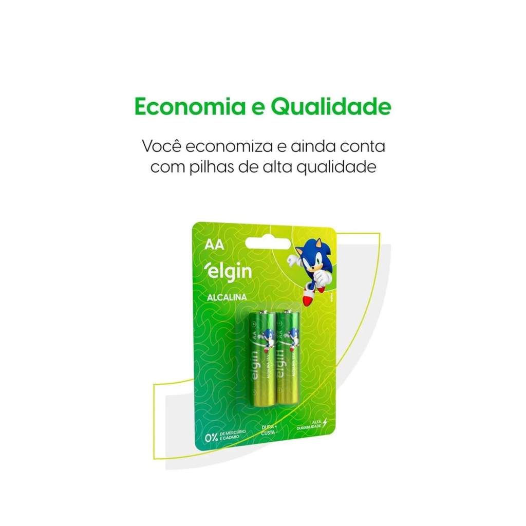 Pilha Ultra Alcalina AA Cartela 2 Unidades Longa Duração Elgin Elgin - 000000082152 · foto 2