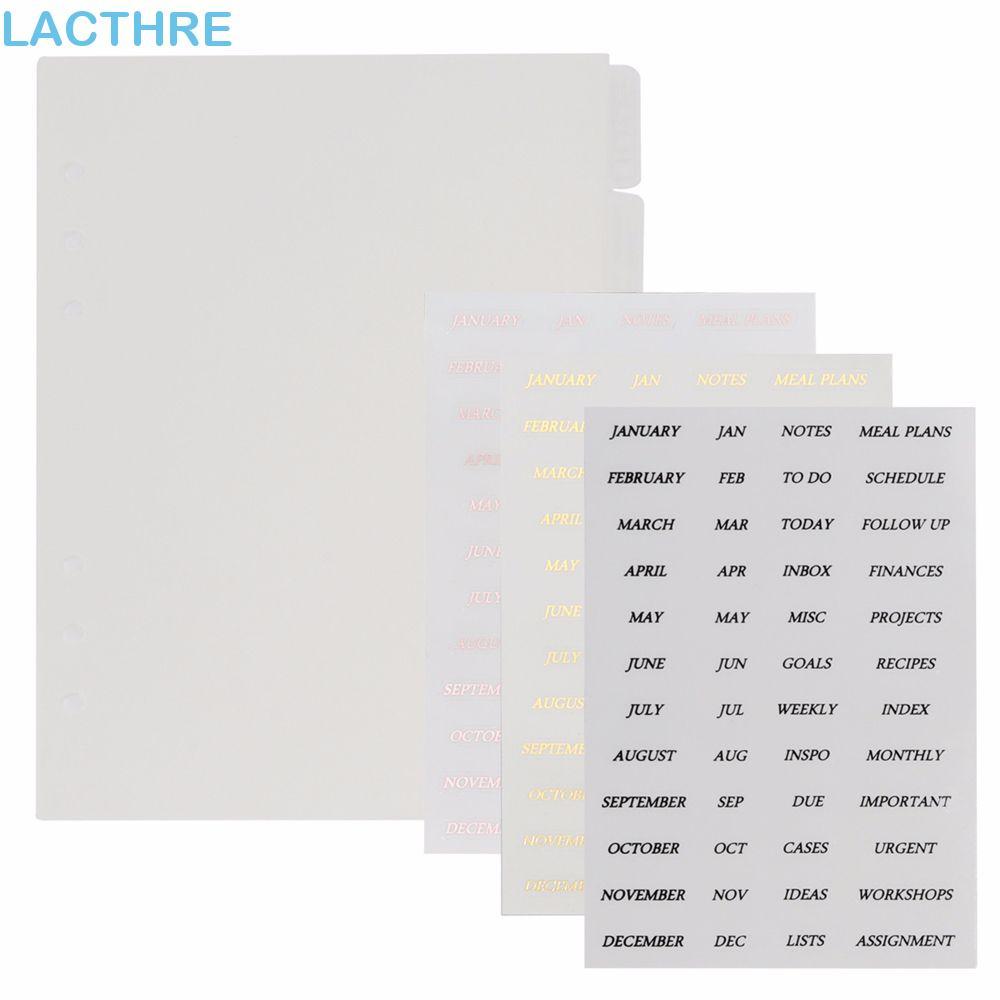 LACTHRE Divisores De Índice De Fichário , Separador De Adesivos Para Notebook , Suprimentos De Ligação De Página De Folh
