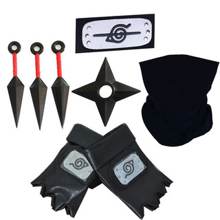 Armas de ninja de anime em estoque para venda por atacado: luvas, faixas de cabeça, kunai, máscara do Kakashi, conjunto 