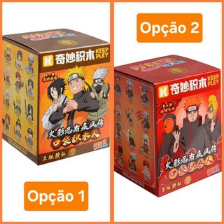 Mini Figura Surpresa Naruto Shippuden – 1 Blind Box Estilo Lego (1 Caixa Aleatória Opção 1 ou Opção 2)