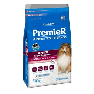 Ração PremieR Ambientes Internos sênior raças pequenas cachorros 7+ frango & salmão 1,0kg em Oferta na Shopee