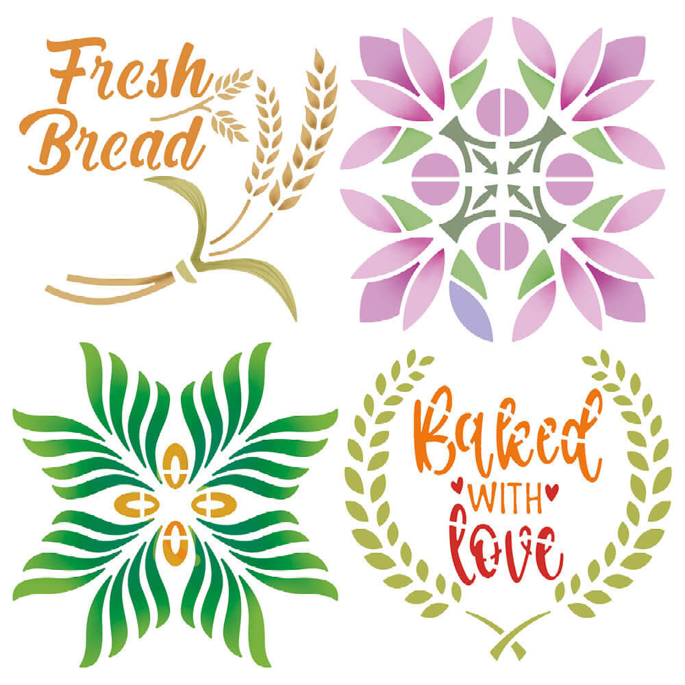Stencil Litoarte 20x20 STXX-298 Fresh Bread