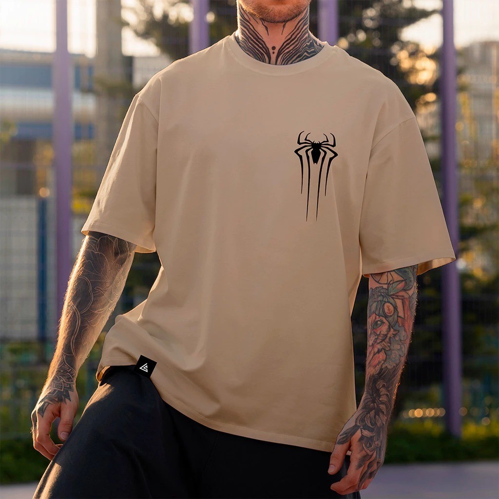 Camisa Camiseta Básica Estampada Aranha Tendencia Exclusivo Streetwear Algodão Masculino Feminino