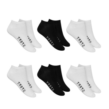 kit 3-6-12 Pares meias Sapatilha branco e preta meia Sport soquete