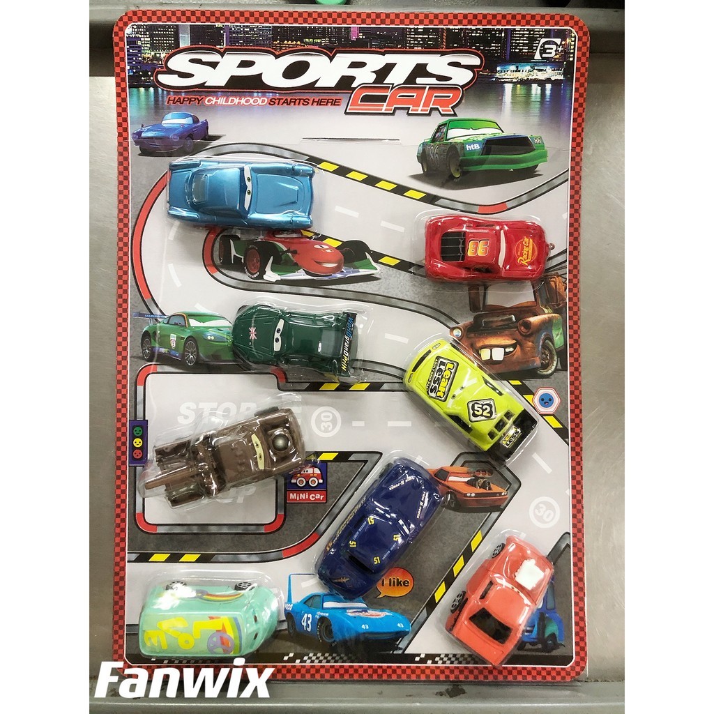KIT 6/8 Carrinhos Coleção Relâmpago, Brinquedos racing, Fanwix