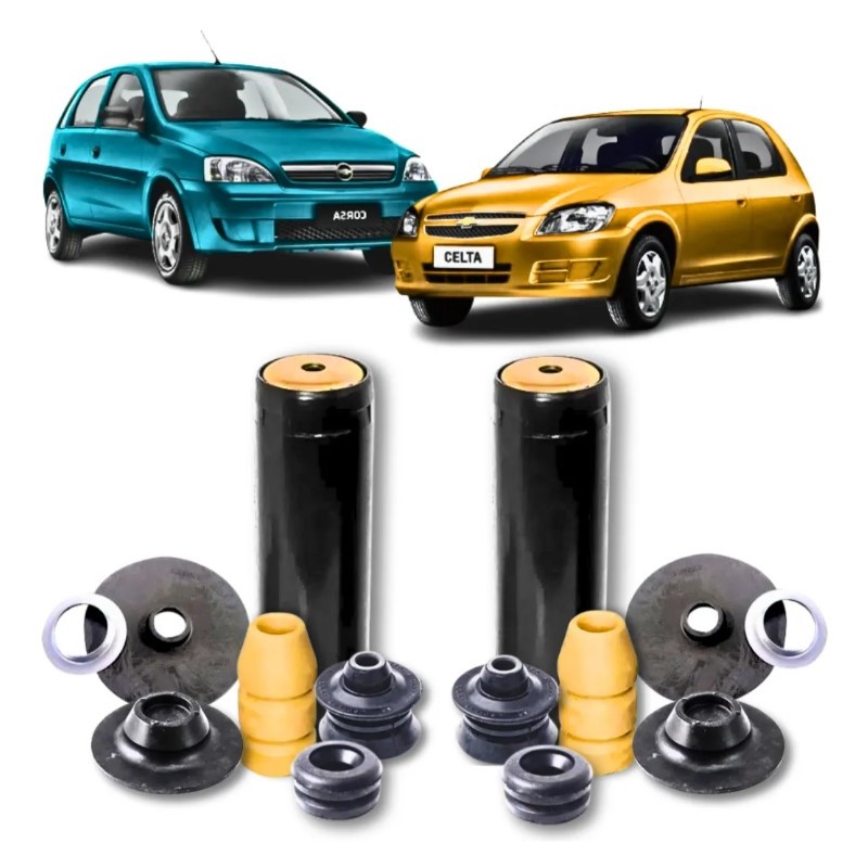 Kit Batente Coifa Calço Mola Traseira Celta Corsa Prisma