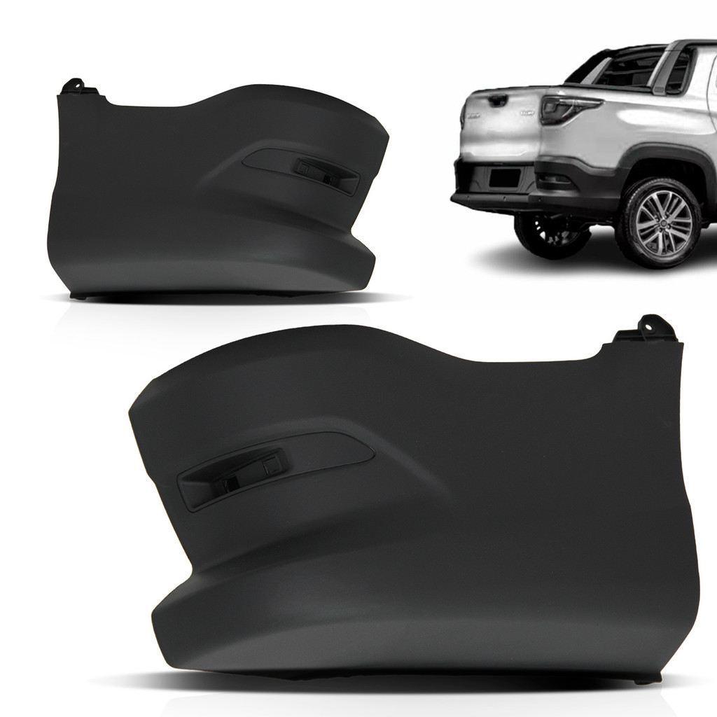 Ponteira Polaina Parachoque Traseiro Strada 2020 2021 2022 2023 Preto Texturizado