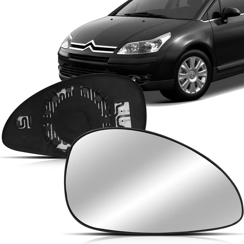 Lente Espelho Retrovisor Com Placa C4 2007 2008 2009 2010 2011 em Oferta na Shopee