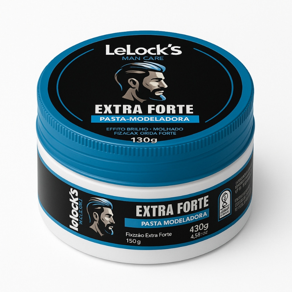 Pasta Modeladora Lelook’s Extra Forte Original 130g – Brilho Molhado e Alta Fixação