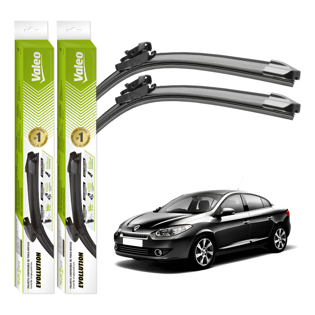 Par Palhetas Limpador Parabrisa Valeo Fluence 2011 A 2014