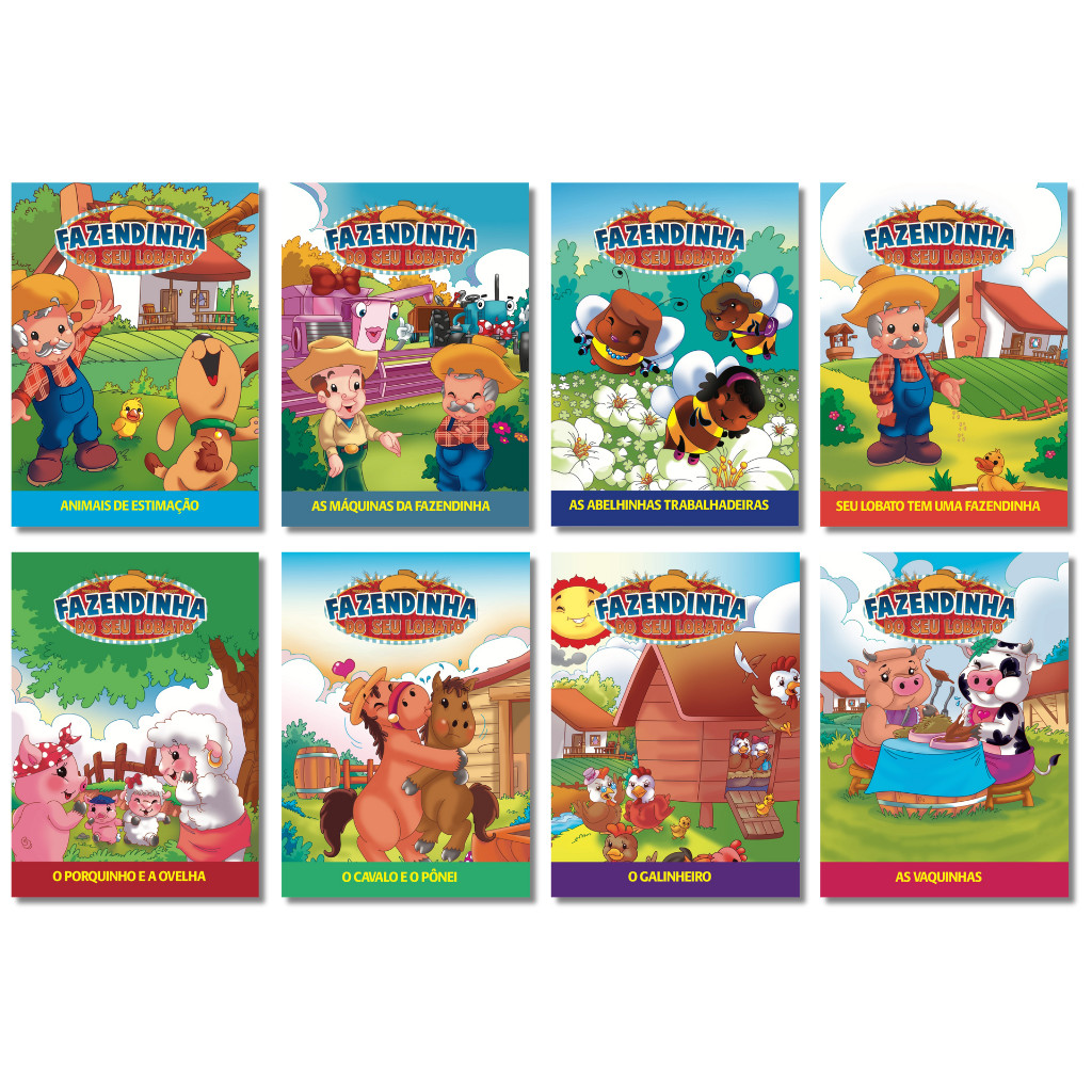 Coleção Fazendinha do Seu Lobato - 8 Mini Livros - Infantis - Criança em Oferta na Shopee