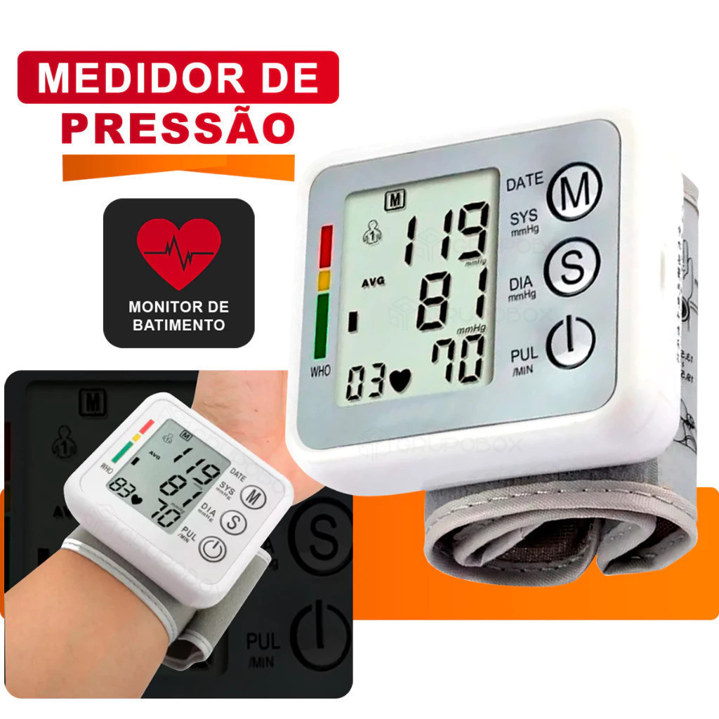 Medidor Pressão Digital De Pulso Com Voz Monitor Inteligente,Aparelho De Pressão TECNO SHOP em Oferta na Shopee