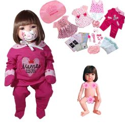 Boneca Bebê Reborn Realista Silicone Enxoval Completo 4 Trocas de Roupas Mamãe Reborn - 48cm!