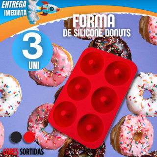 03 Forma de Silicone Retangular para Donuts e Mini Donuts 26X18CM Qualidade Garantida