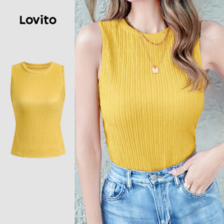 Lovito Blusa Casual de Gola Contrastante Clássica e Versátil Cor Amarela para Primavera/Verão L150AD1722 em Oferta na Shopee