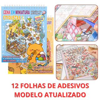 Livro Interativo Adesivos 3d 8 Cenários para montagem + Pinça - Caderno para Montar e Decorar em Oferta na Shopee