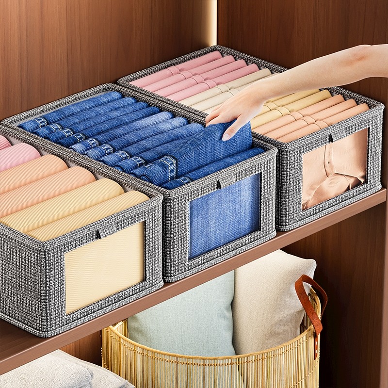 Extra grosso Organizador De Guarda-Roupa Dobrável Para Roupas E Calças Grande Dura Alto Qualidade