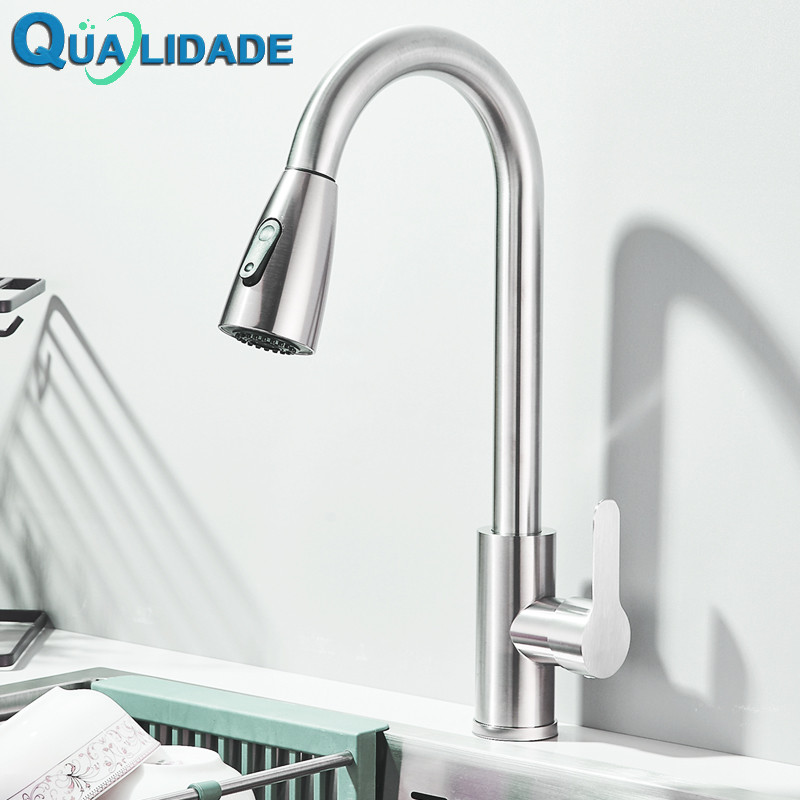 Torneira Gourmet Cozinha Pia Com Extensor Flexível Misturador Inox