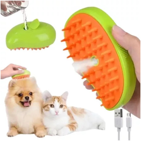 Escova A Vapor 3 Em 1 Pet Removedor Pelos Para Gatos E Cães-byb